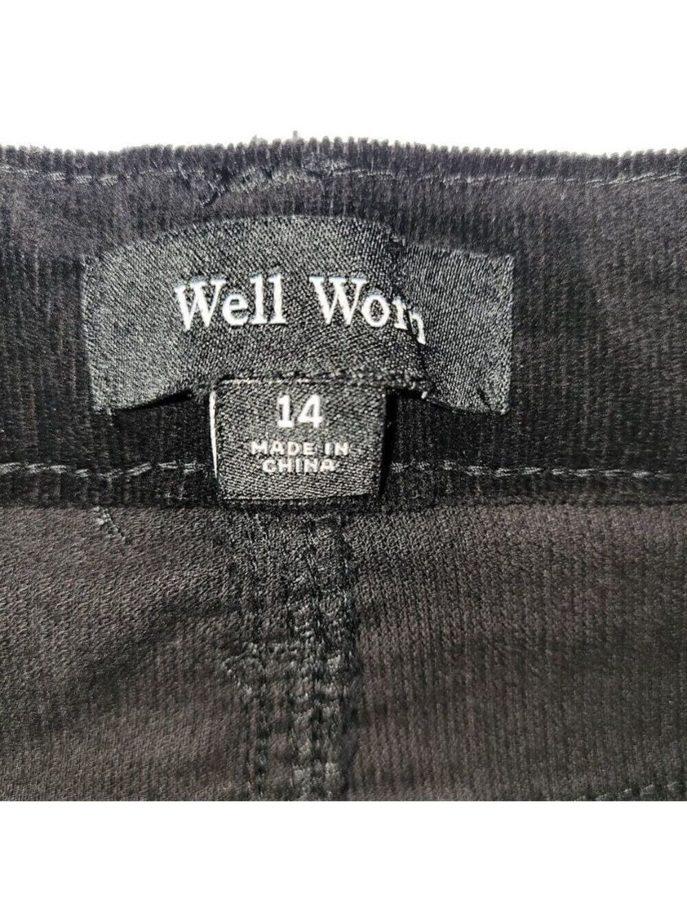 Well Worn Corduroy Skinny Pants Black High-Rise Super Soft Women's Size 14 NWT - Picture 10 of 13